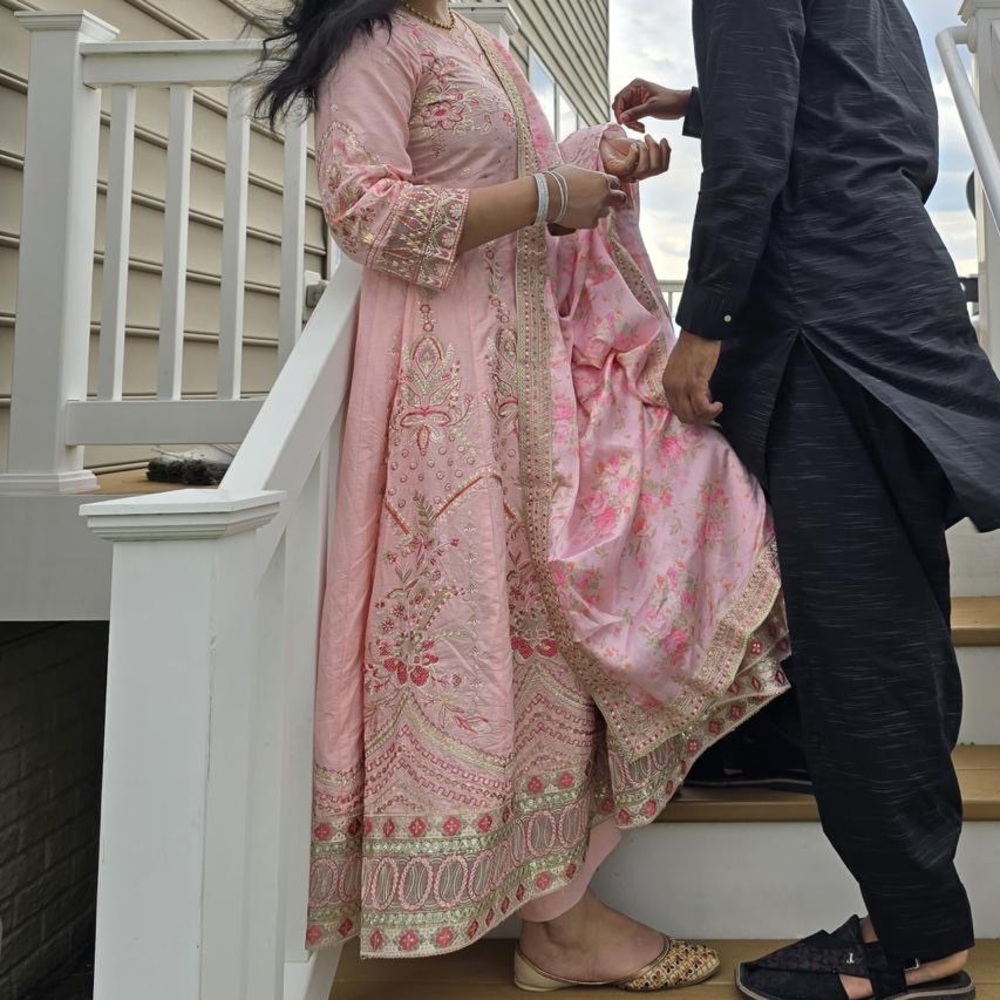 Elegant Pink Floral Women's Dress